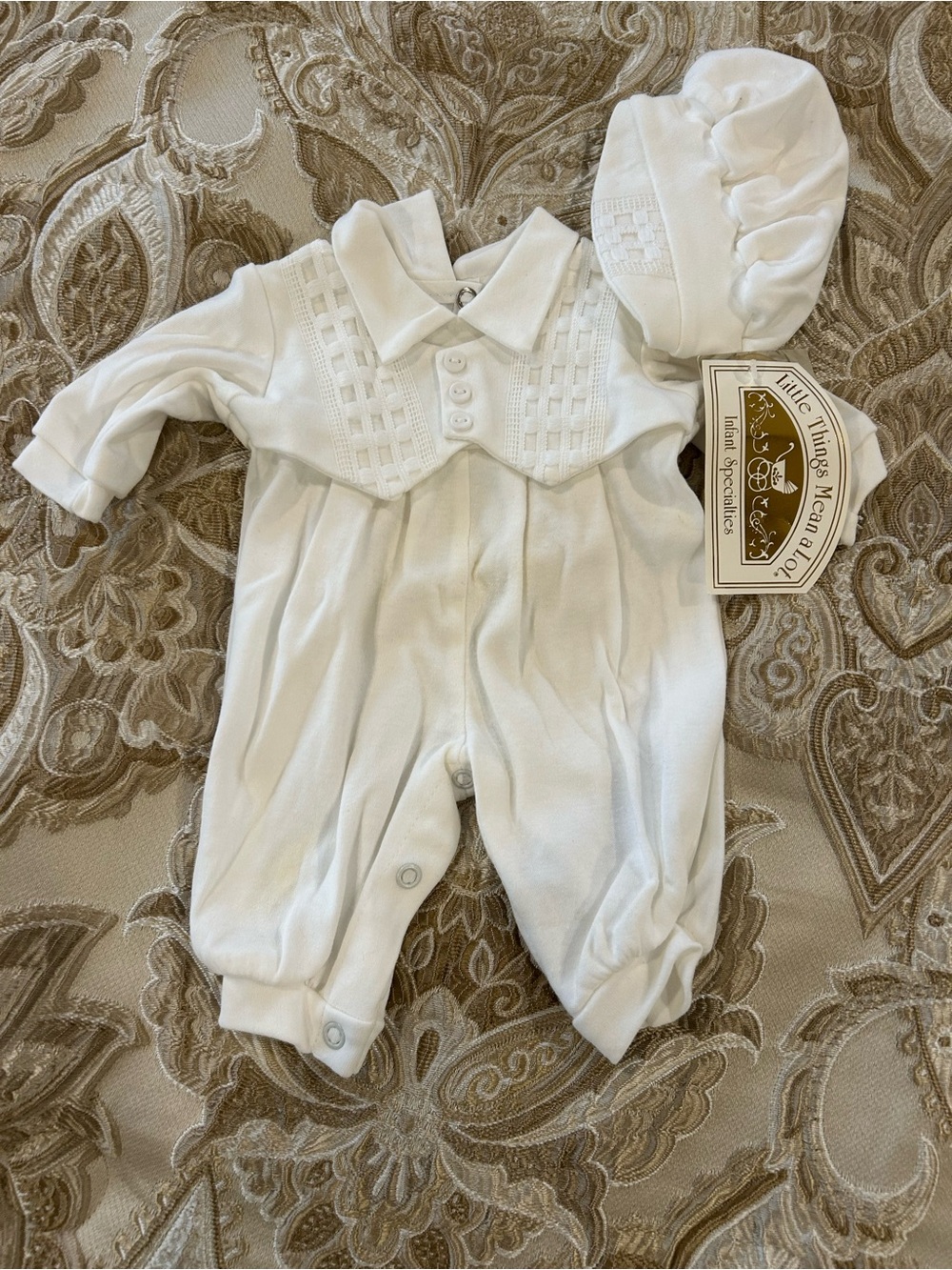 NWT Preemie 4 lb.  Christening BOY- Little Things Mean A lot
